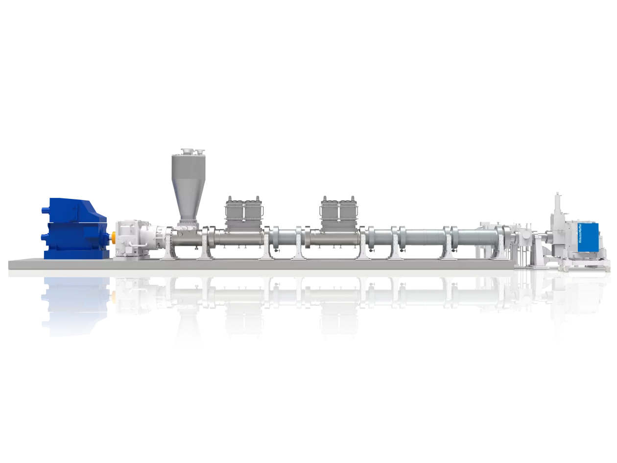 Melt-fed degassing extruders